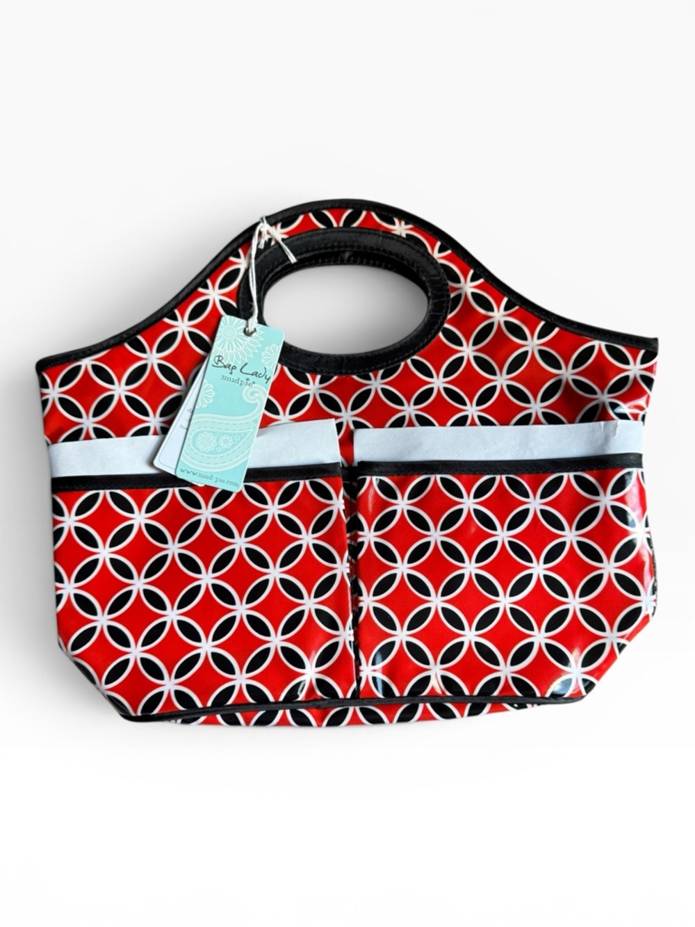 Mud Pie Medallion Shower Caddy-Red/Black